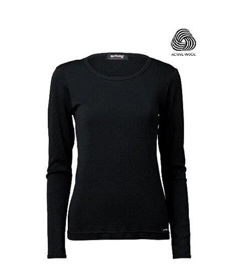 ERFOLG F / Top mérinos longues manches longues - noir, urban chic