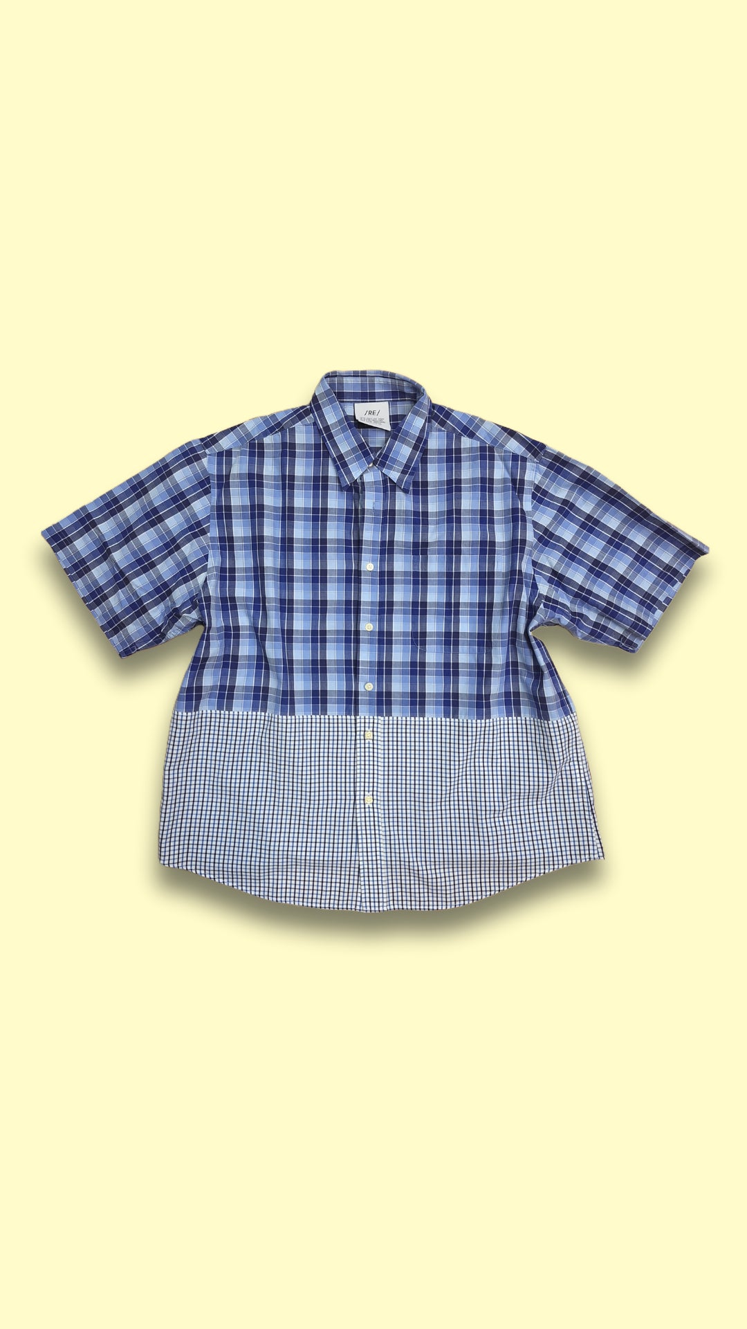 RE/Papa&#39;s shirt / Chemise manches courtes, n°5 carreaux bleus