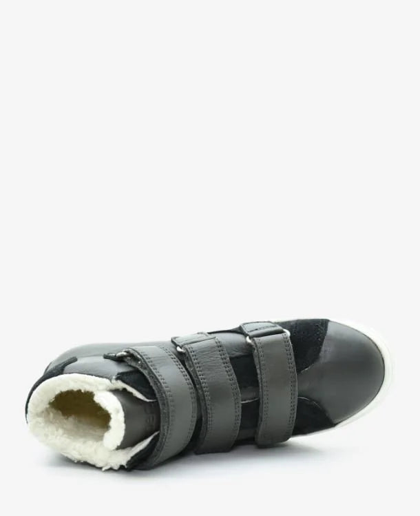 BENJIE / junior and adult &quot;HERMANCE&quot; velcro sneakers - black and anthracite