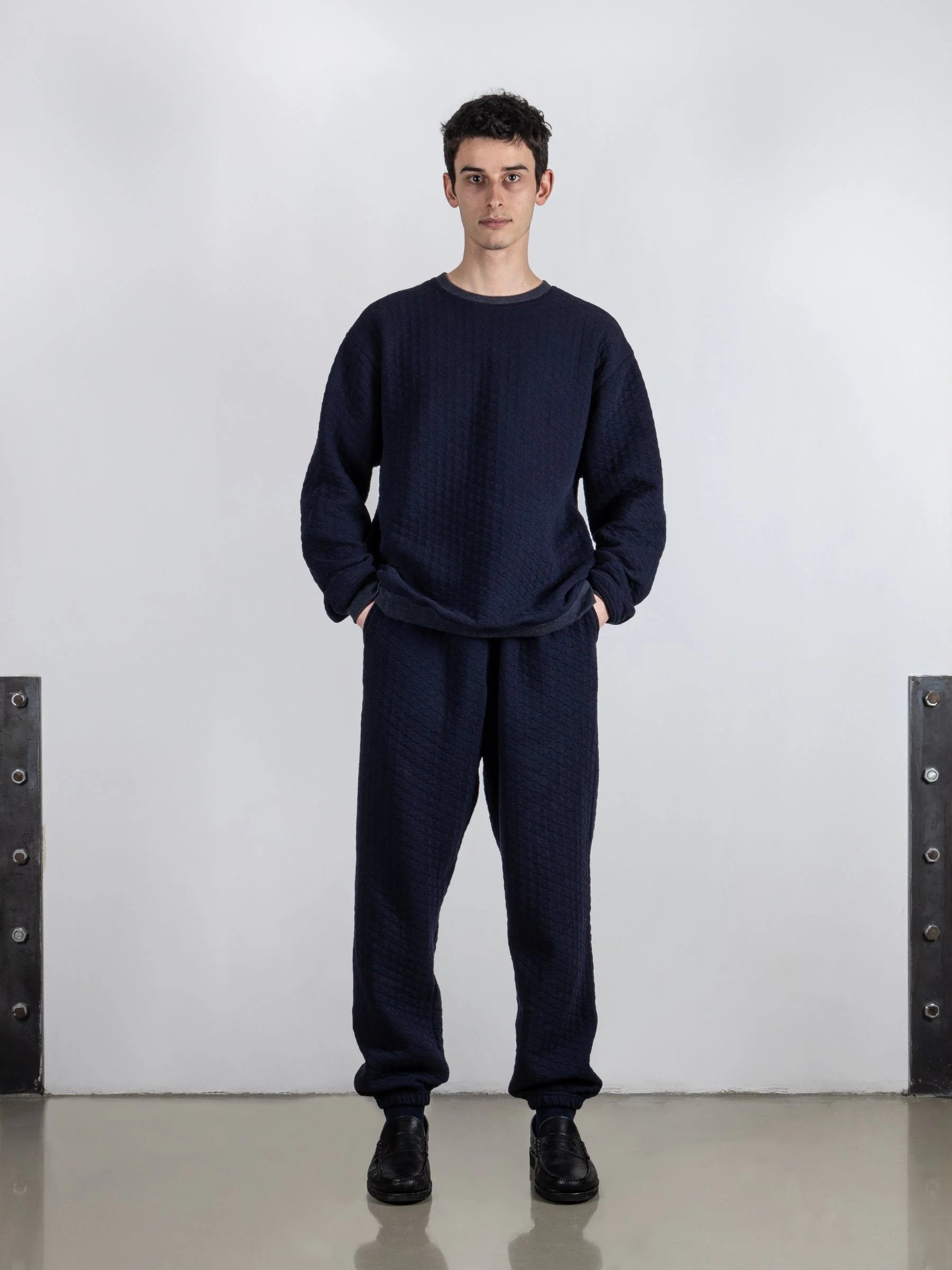 CREST / Pull matelassé, bleu marine