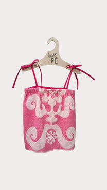 RE/Terry / Top tissu éponge à bretelles - rose à motifs abstrait N°9