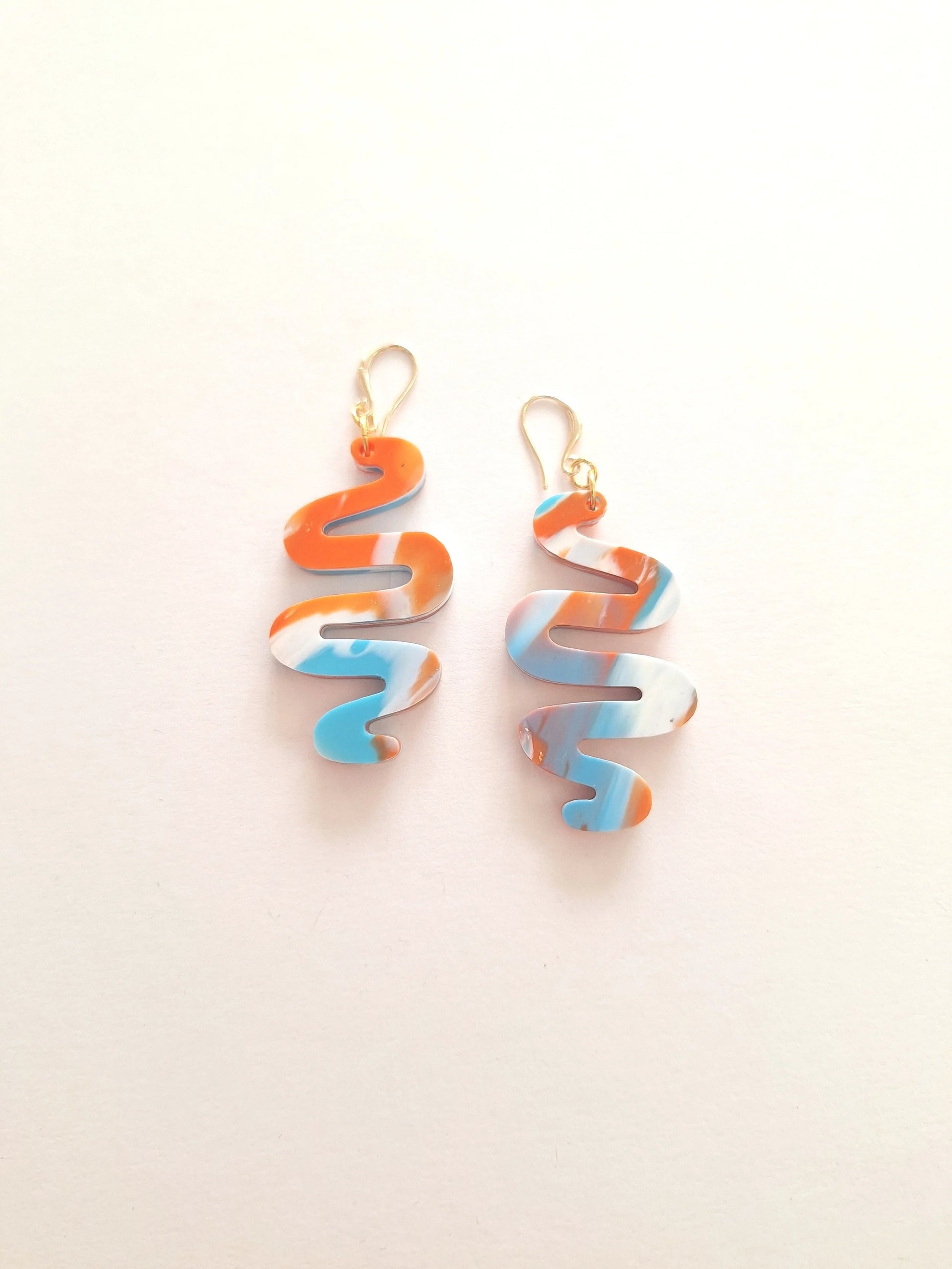 CURA Jewellery / Large squiggle earrings - Poolside Spritz