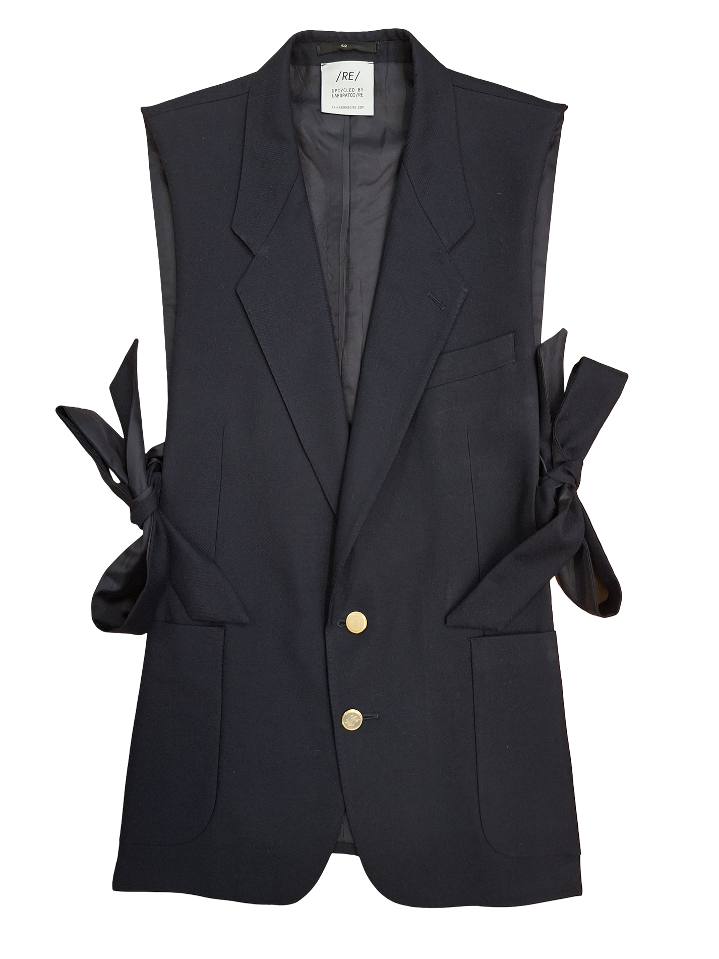 RE/Papa's Blazer à noeuds - n°78 uni navy / bouton métal