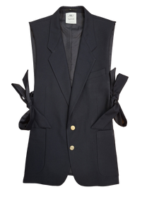 RE/Papa's Blazer à noeuds - n°78 uni navy / bouton métal