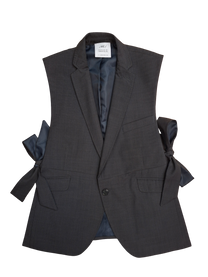 RE/Papa's Blazer à noeuds - n°79 petit quadrillage	gris/brun