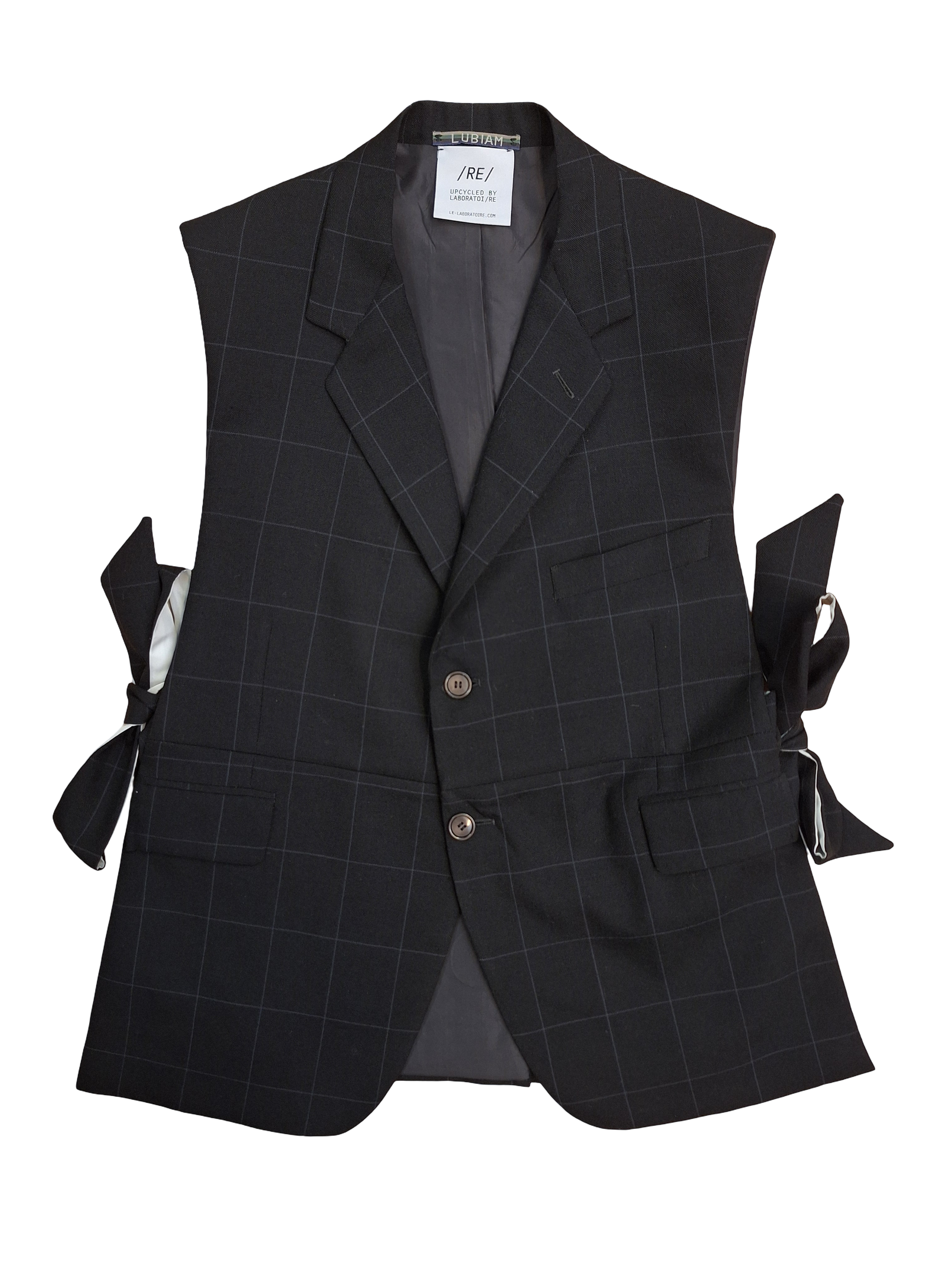 RE/Papa's Blazer à noeuds - n°77 carreaux noir