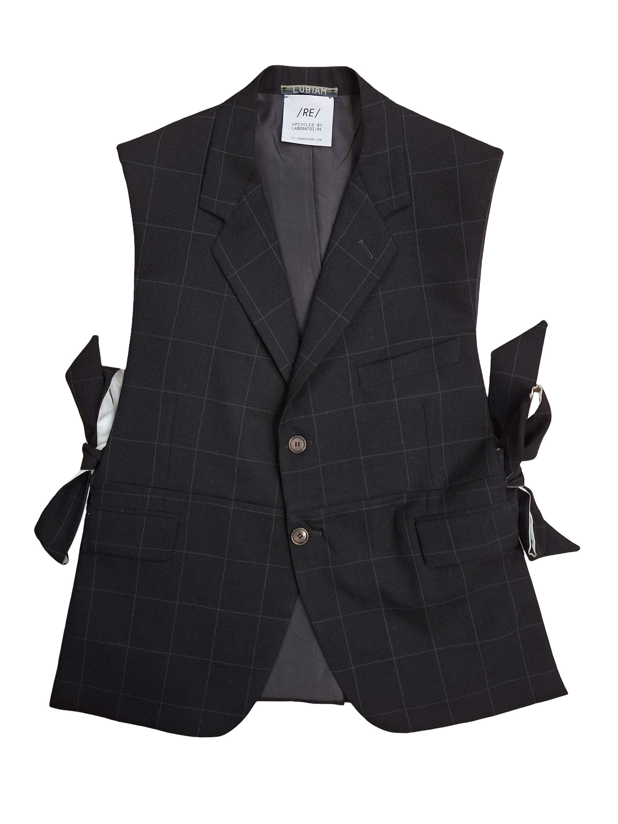 RE/Papa's Blazer à noeuds - n°77 carreaux noir