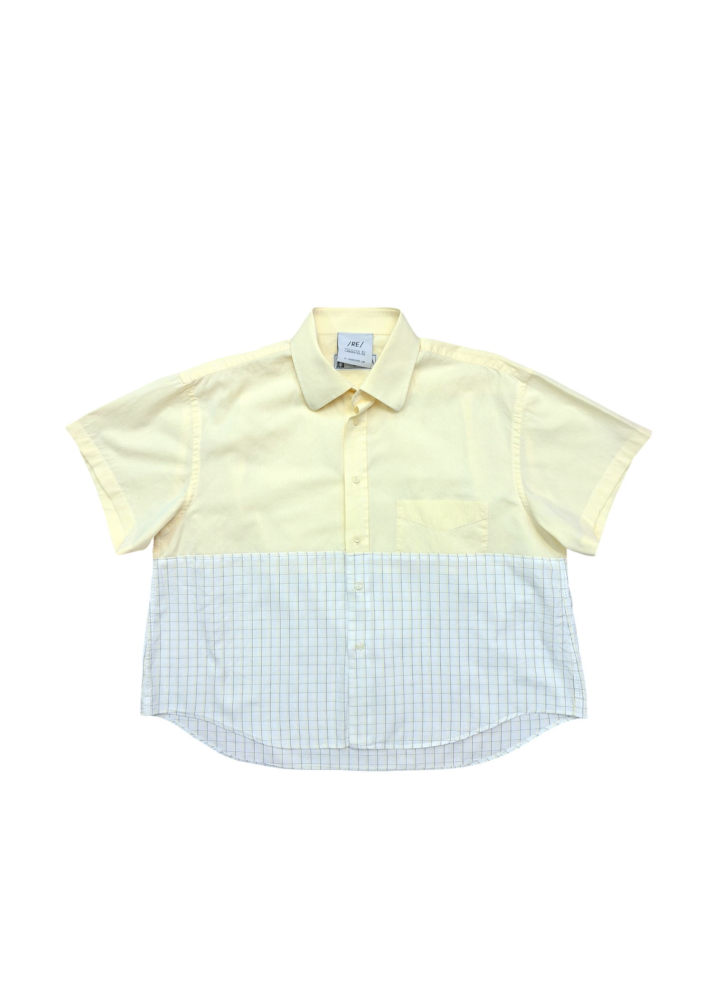 RE/Papa's shirt / Short-sleeved shirt - yellow checked no. 6