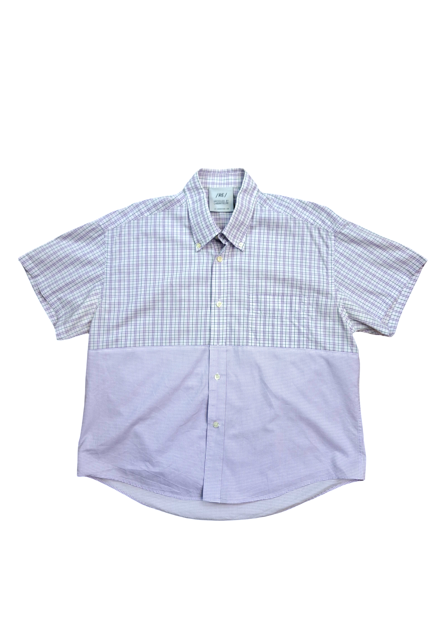 RE/Papa's shirt / Short sleeve shirt - purple check n°7