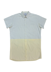RE/Papa's shirt / Dress No. 48 - yellow and white plaid/solid