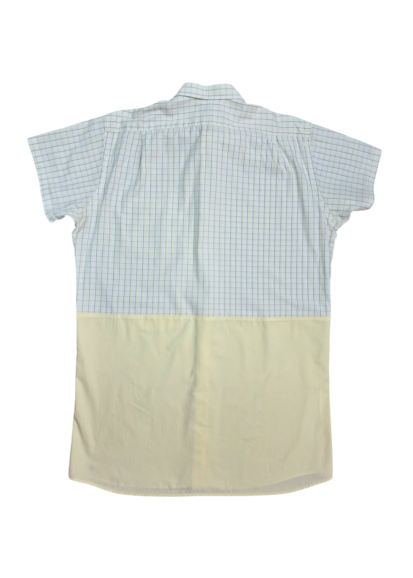 RE/Papa's shirt / Dress No. 48 - yellow and white plaid/solid