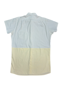 RE/Papa's shirt / Dress No. 48 - yellow and white plaid/solid
