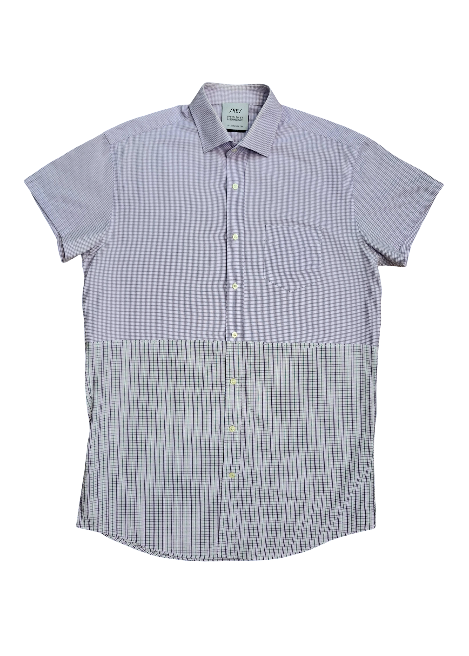 RE/Papa's shirt / Dress No. 49 - purple checks