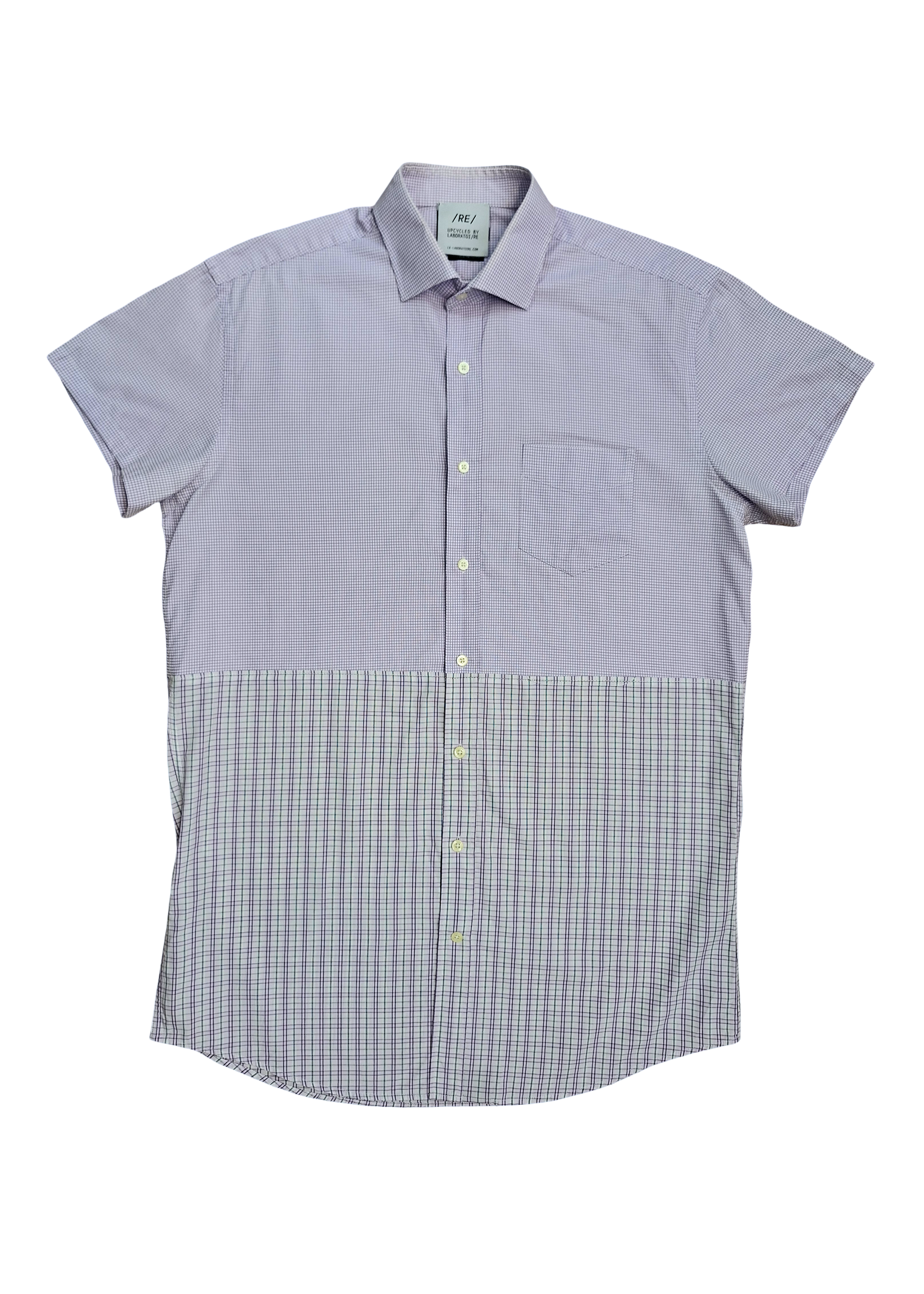 RE/Papa's shirt / Dress No. 49 - purple checks