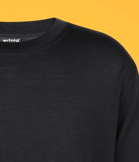 ERFOLG H / T-shirt col rond mérinos - noir, urban chic