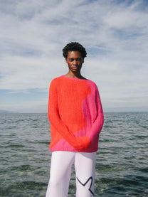 OL&#39; / knitted sweater - pink and red