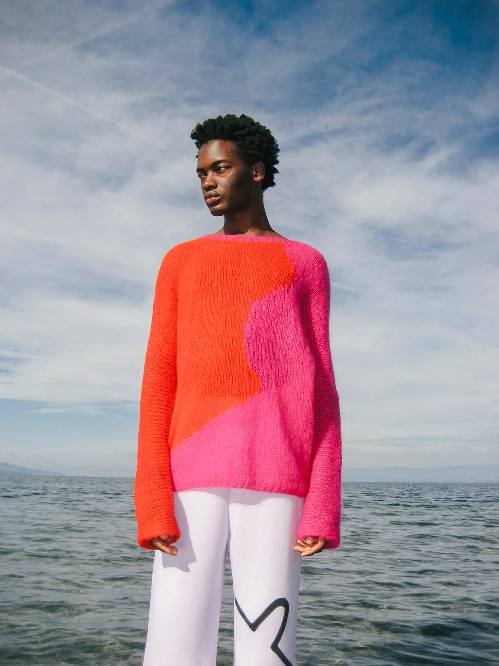 OL&#39; / knitted sweater - pink and red