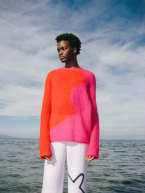 OL&#39; / knitted sweater - pink and red