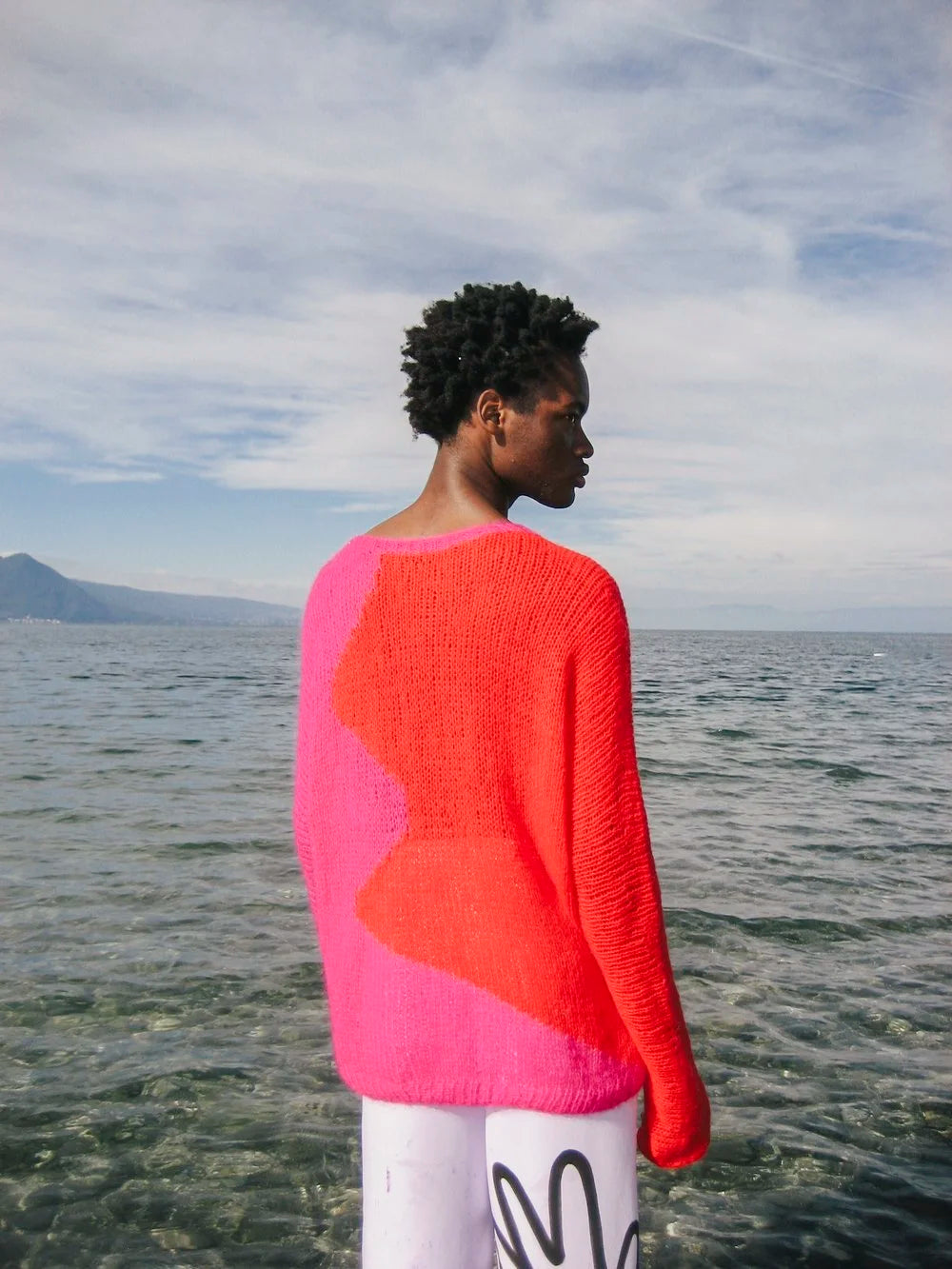 OL&#39; / knitted sweater - pink and red