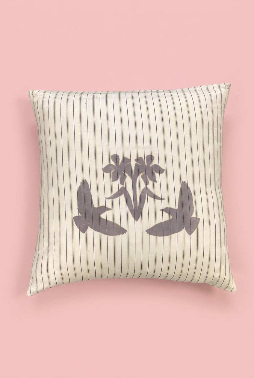 Laboratoi/RE x stéphanie bircher / grand coussin ÉTOURNEAUX ET NARCISSES - 15
