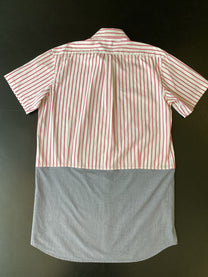 RE/Papa's shirt / Robe N°50 blanc rayé rose/bleu-gris
