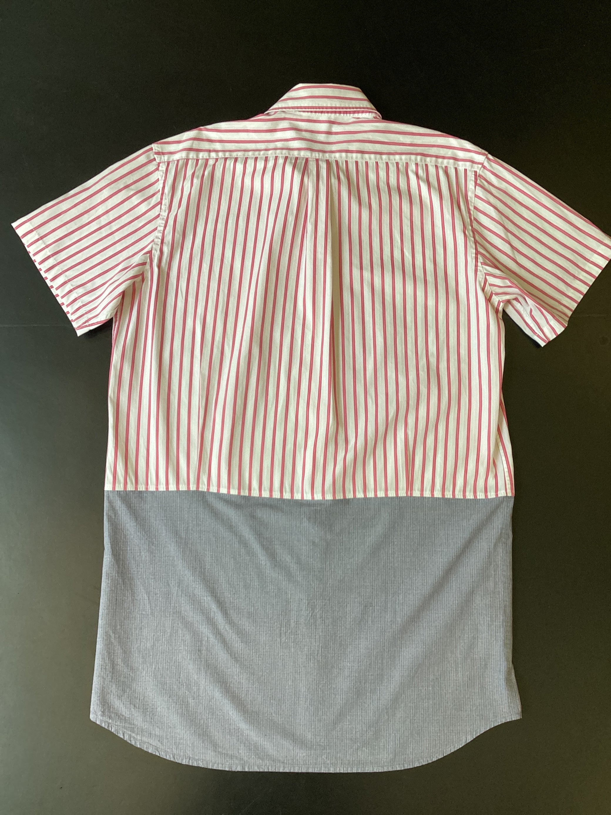 RE/Papa's shirt / Robe N°50 blanc rayé rose/bleu-gris