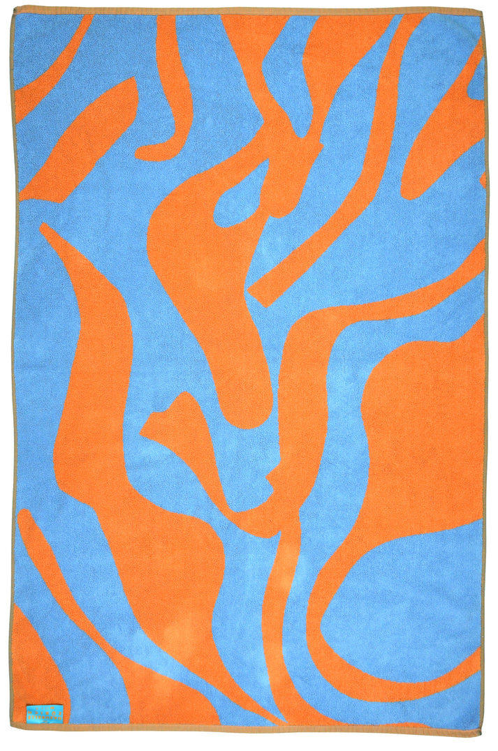 Linge de plage - orange/bleu