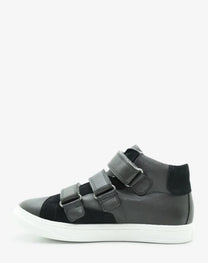 BENJIE / junior and adult &quot;HERMANCE&quot; velcro sneakers - black and anthracite
