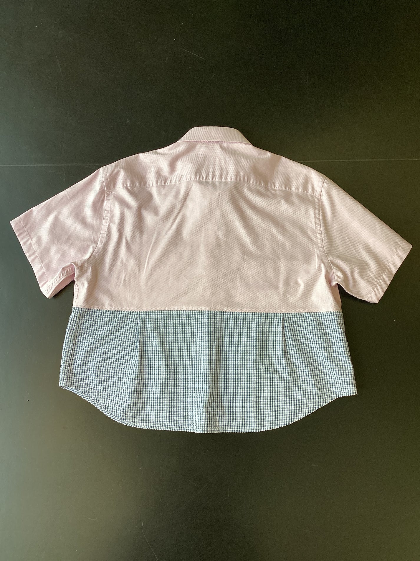 RE/Papa's shirt / Chemise manches courtes, n°55 rose/bleu carreaux