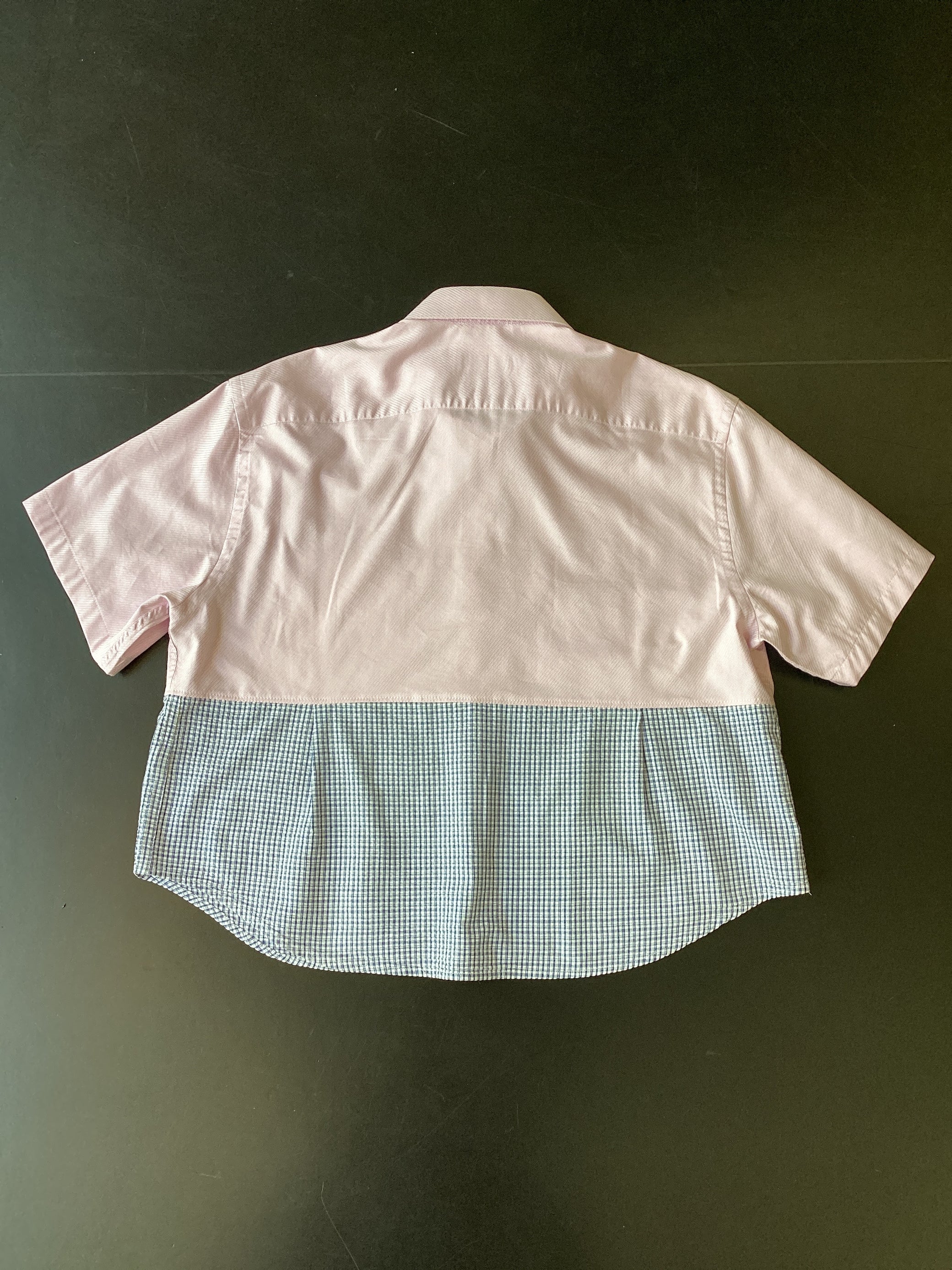 RE/Papa's shirt / Chemise manches courtes, n°55 rose/bleu carreaux