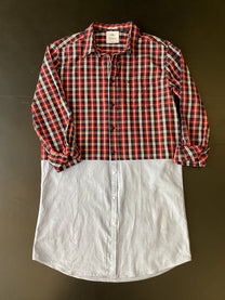 RE/Papa's shirt / Robe manches longues N°56, carreaux marine-rouge/bleu