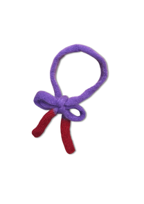 Tricot de Jacqueline / écharpe violet et rouge