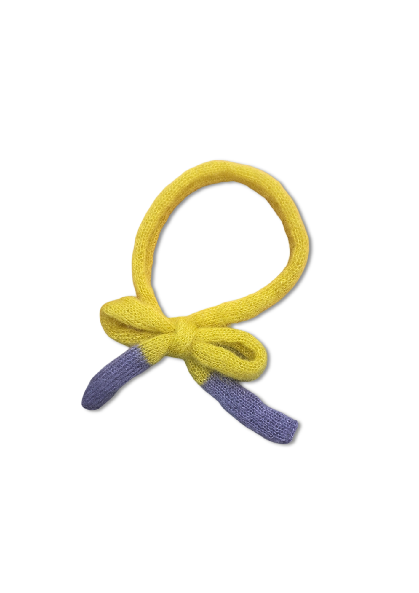 Tricot de Jacqueline / écharpe jaune et gris