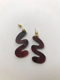 CURA Jewellery / Large squiggle earrings, Red Tiger Eye