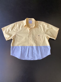 RE/Papa's shirt / Chemise manches courtes, n°53 vanille/mini carreaux ciel