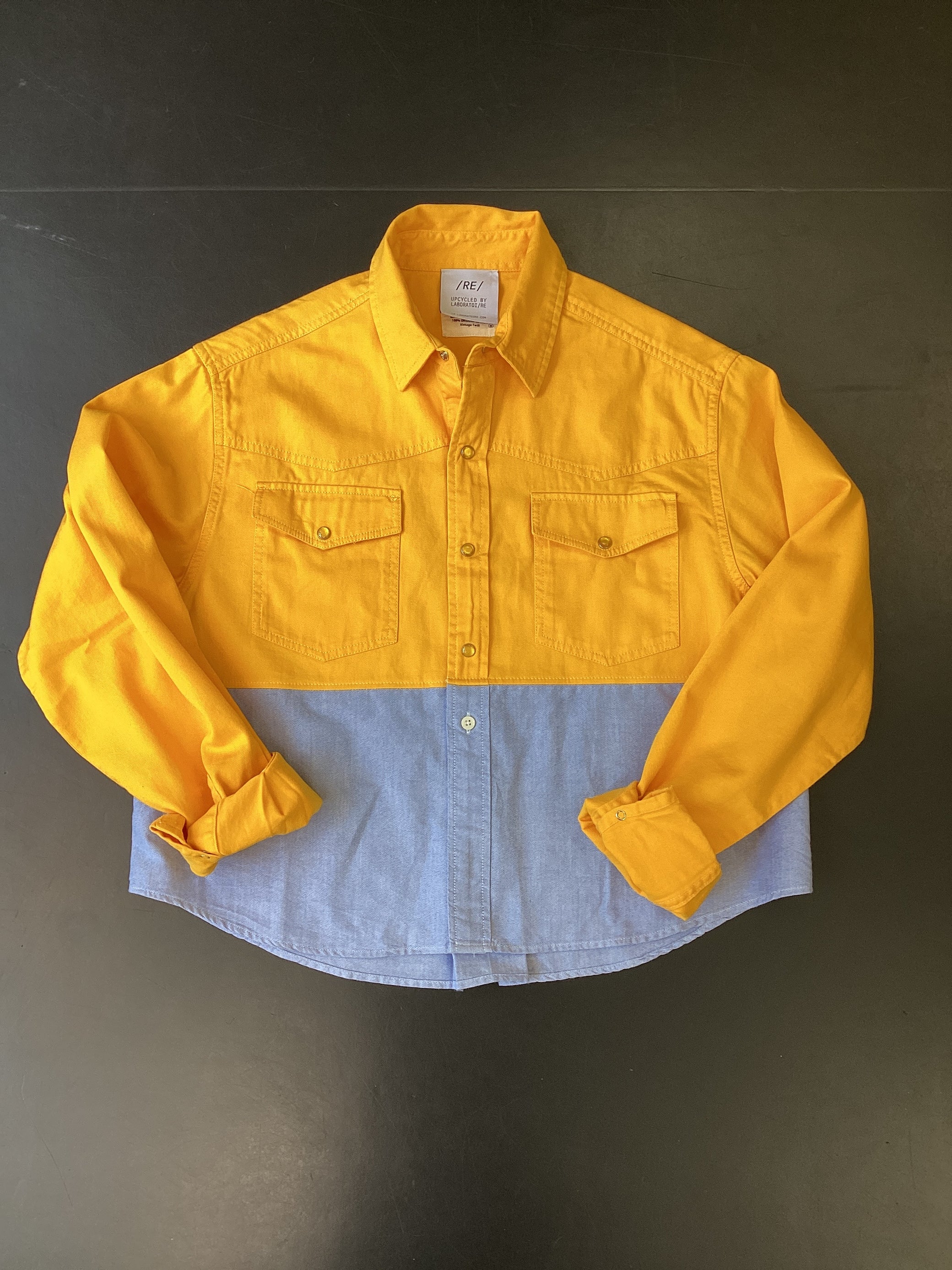 RE/Papa's shirt / Chemise manches longues, n°5 jaune/jeans