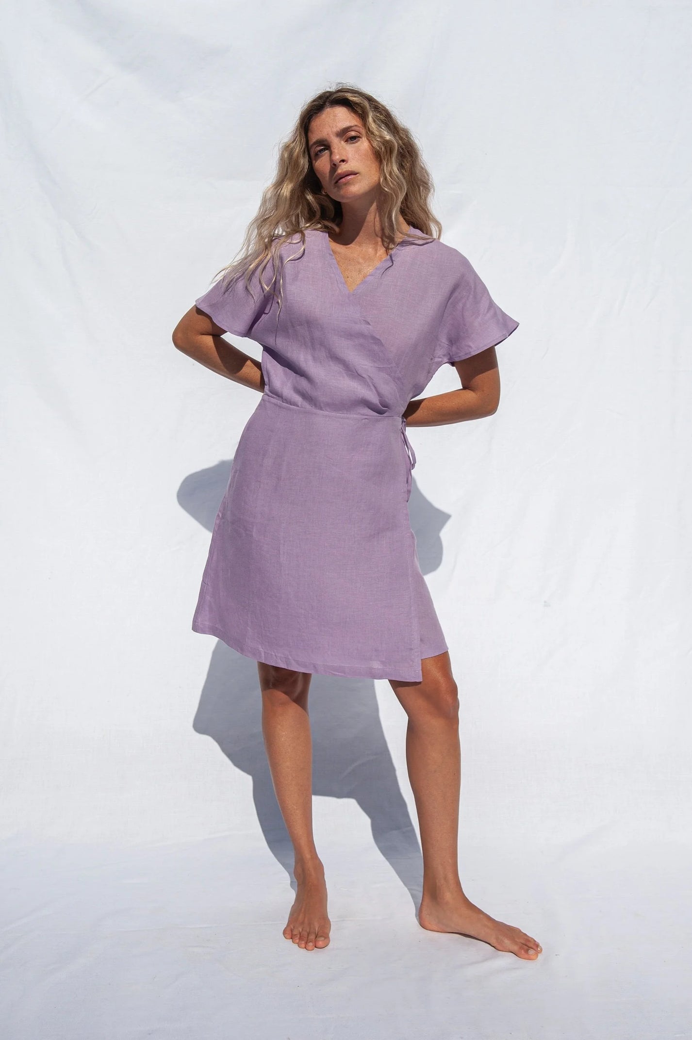 Jungle Folk / Robe porte-feuille Emma, Lila