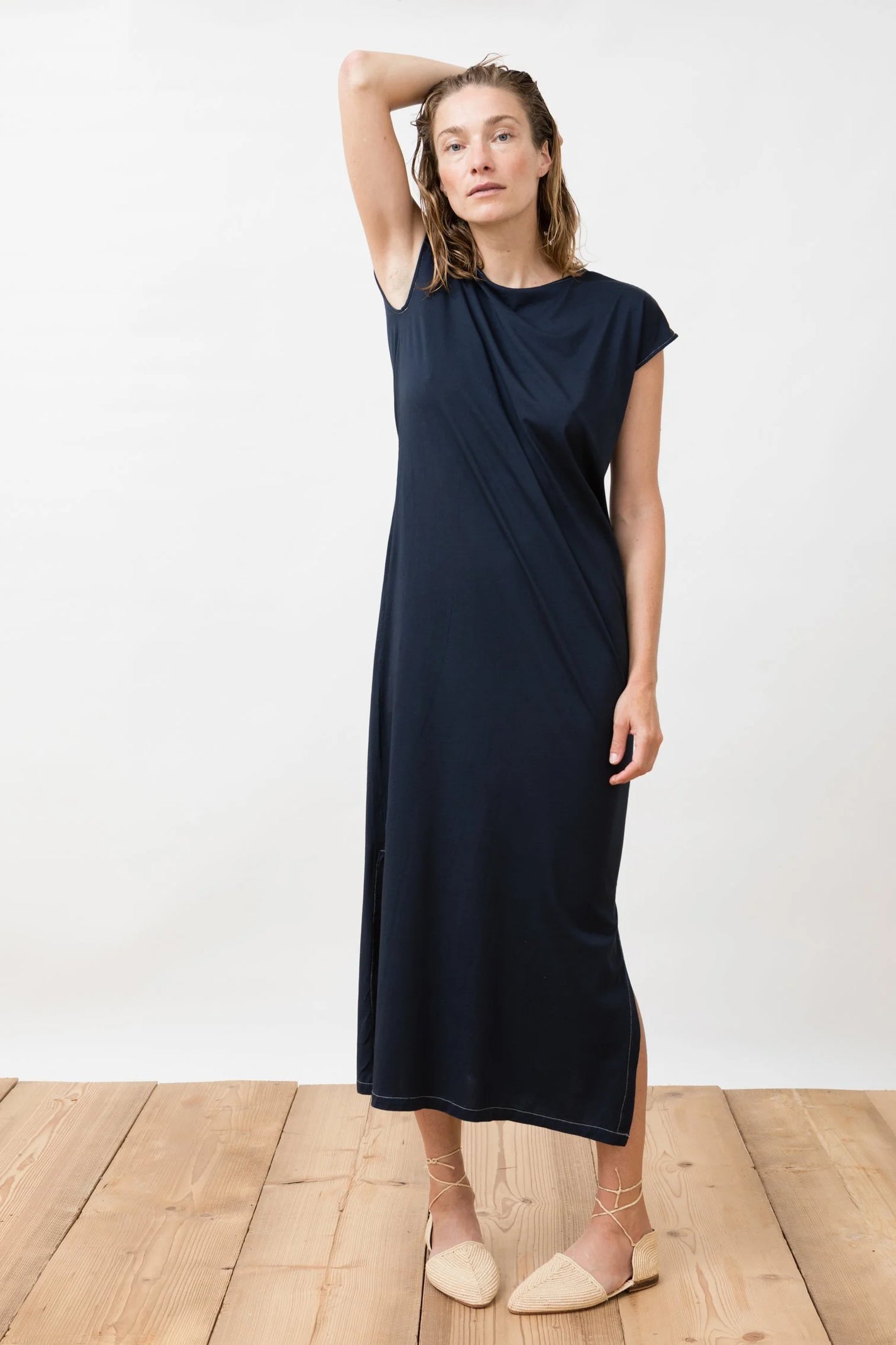 Jungle Folk / robe réversible Soledad - bleu marine
