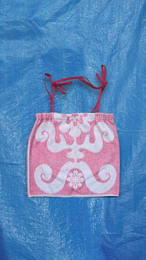 RE/Terry / Top tissu éponge à bretelles - rose à motifs abstrait N°9