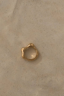 Baiushki / bague FLUID, argent plaqué or