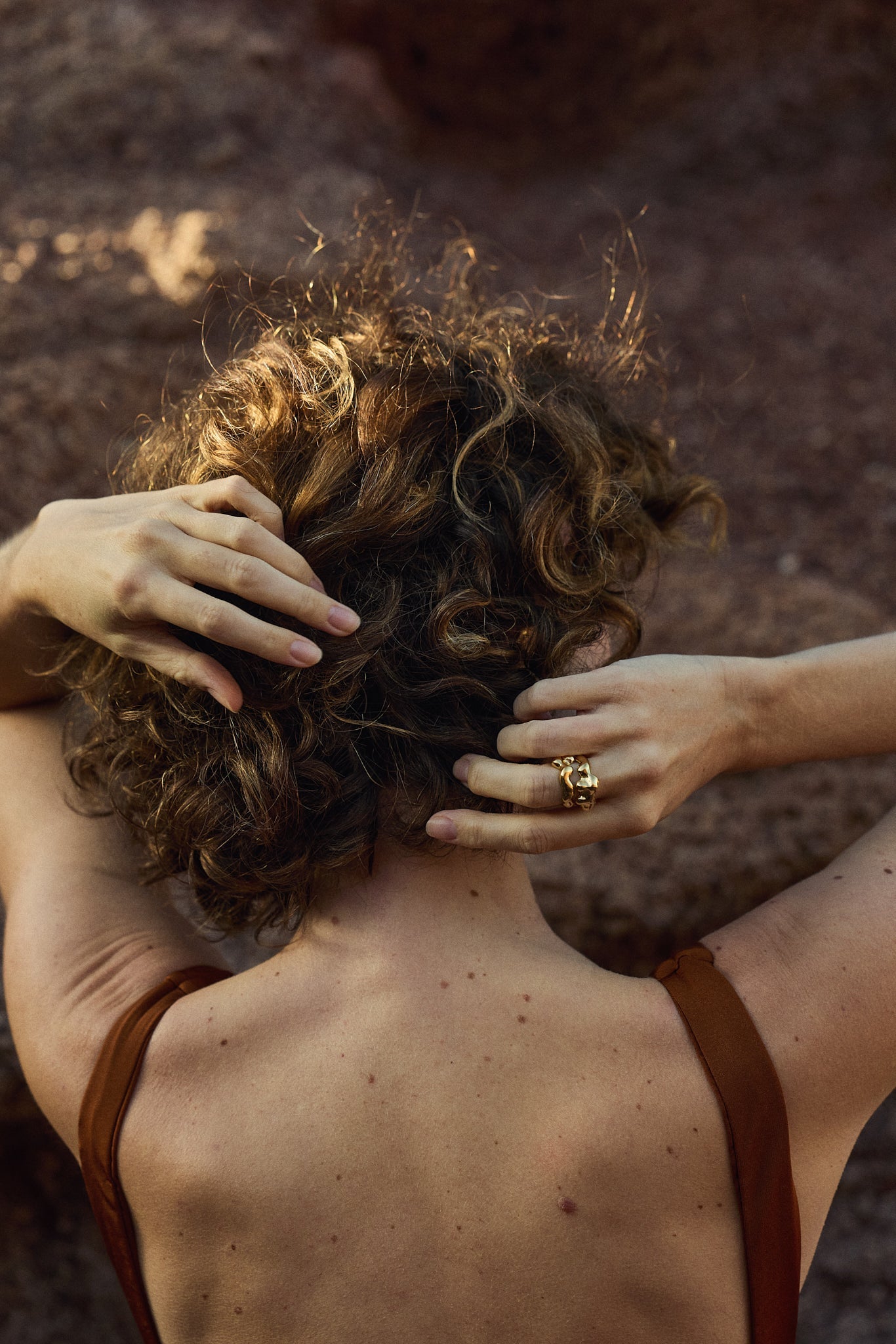 Baiushki / bague BASALT - argent et plaqué or