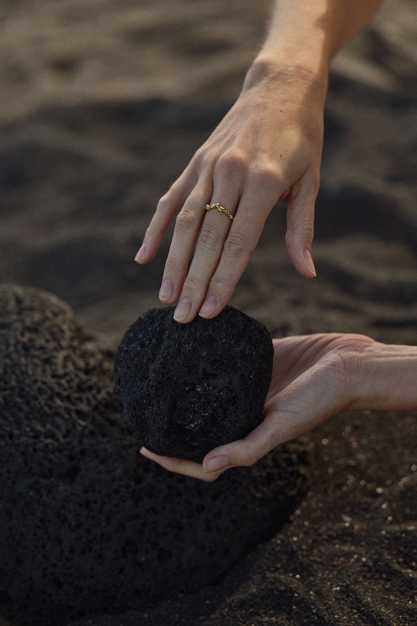 Baiushki / bague EMBER - argent et plaqué or