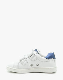 BENJIE / &quot;BLUCHE FLASH&quot; VELCRO blanc-bleu métal