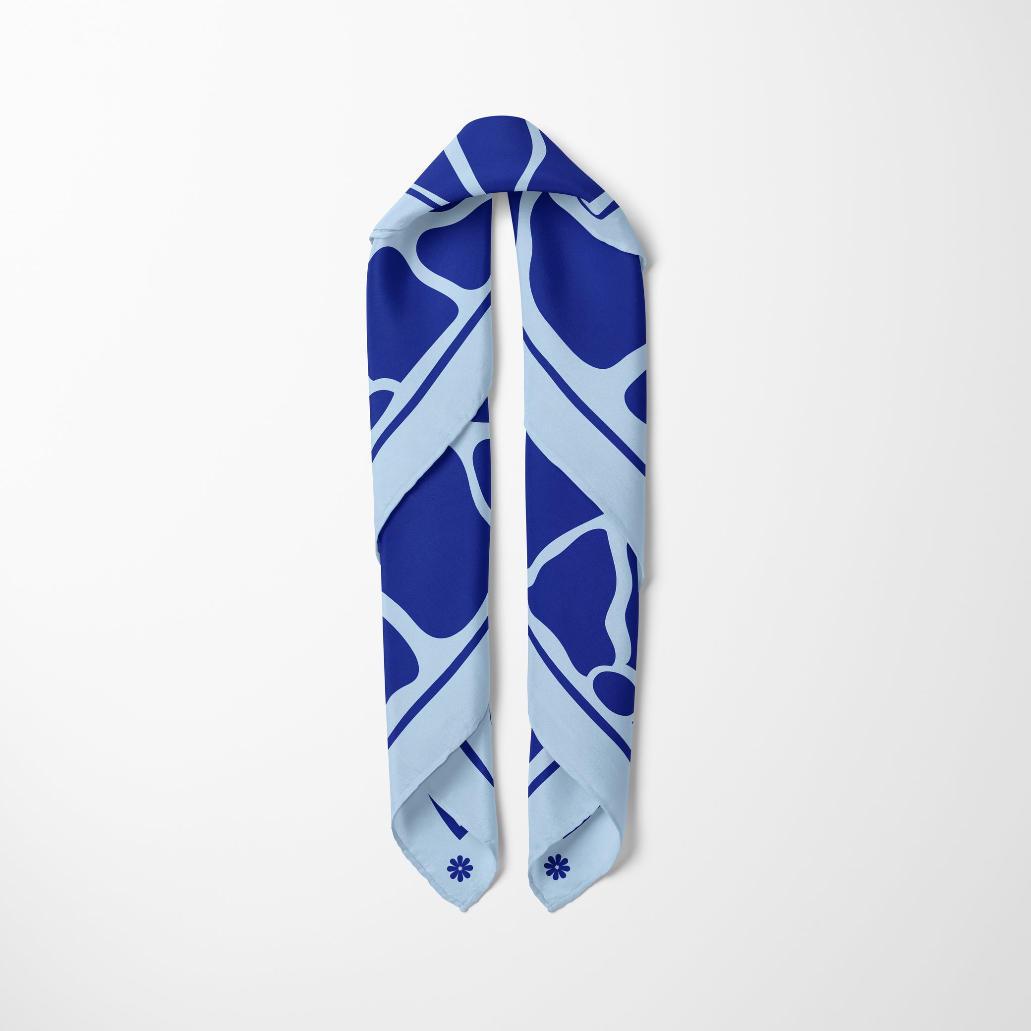 Carré de soie - Bouquet bleu