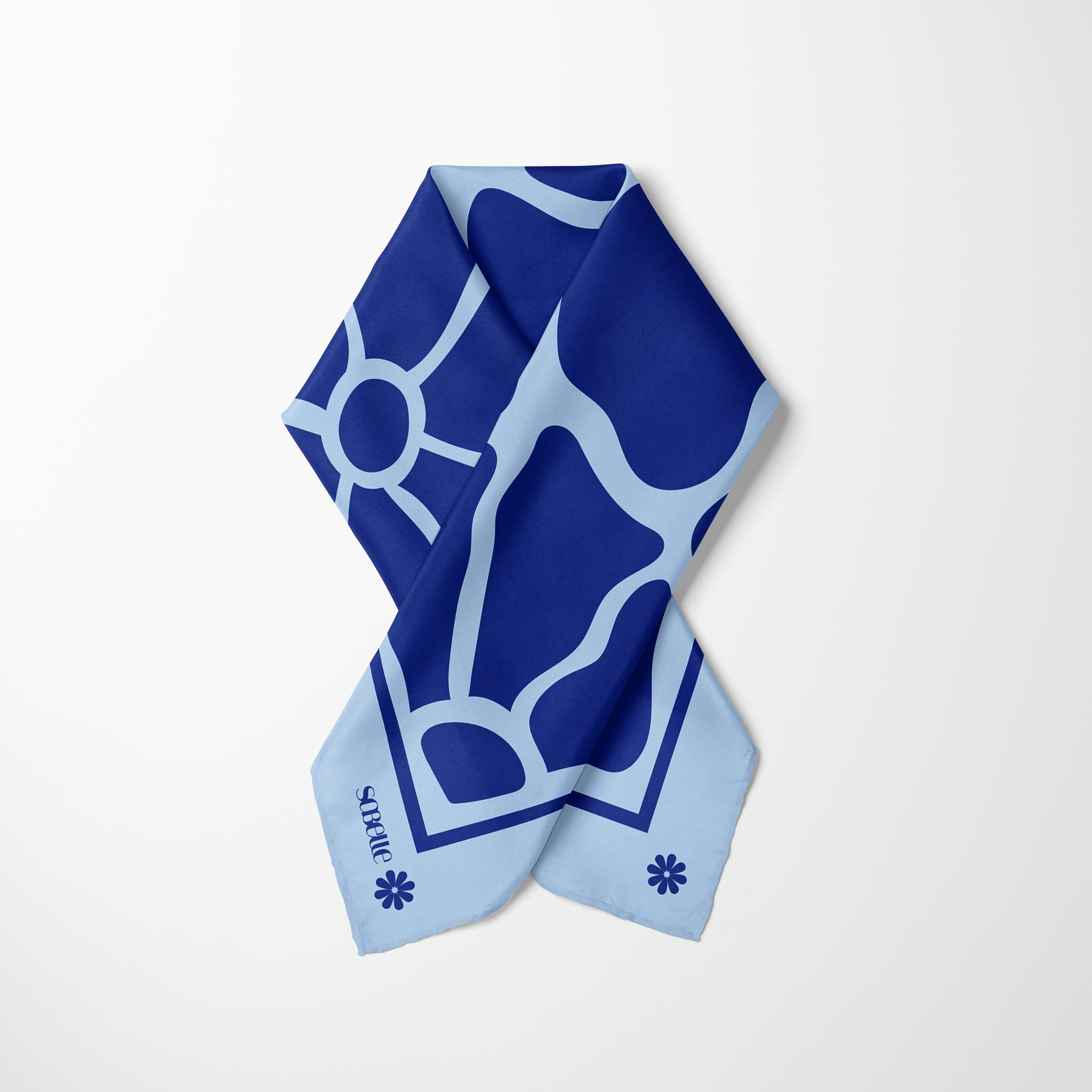 Carré de soie - Bouquet bleu