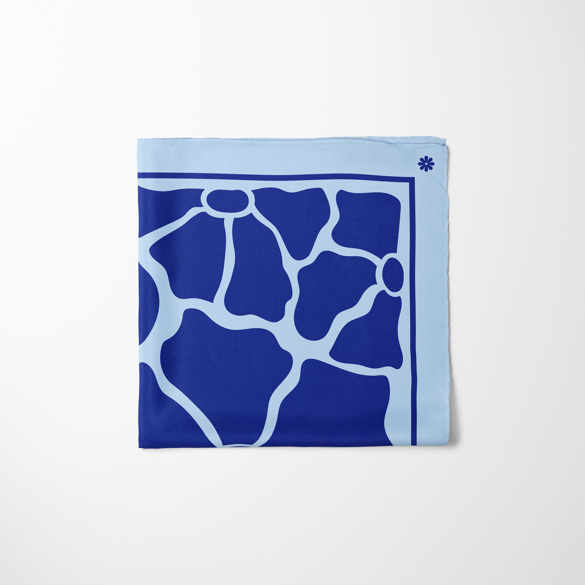 Carré de soie - Bouquet bleu