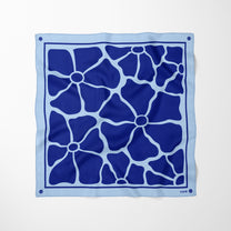 Carré de soie - Bouquet bleu