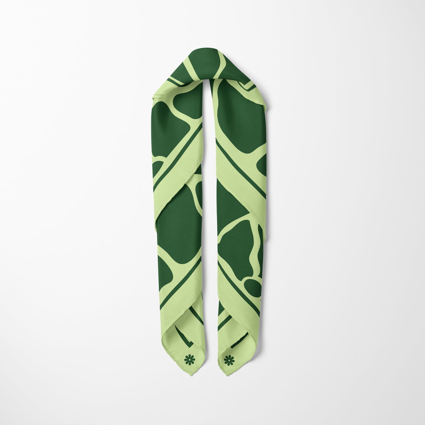 Carré de soie - Bouquet vert