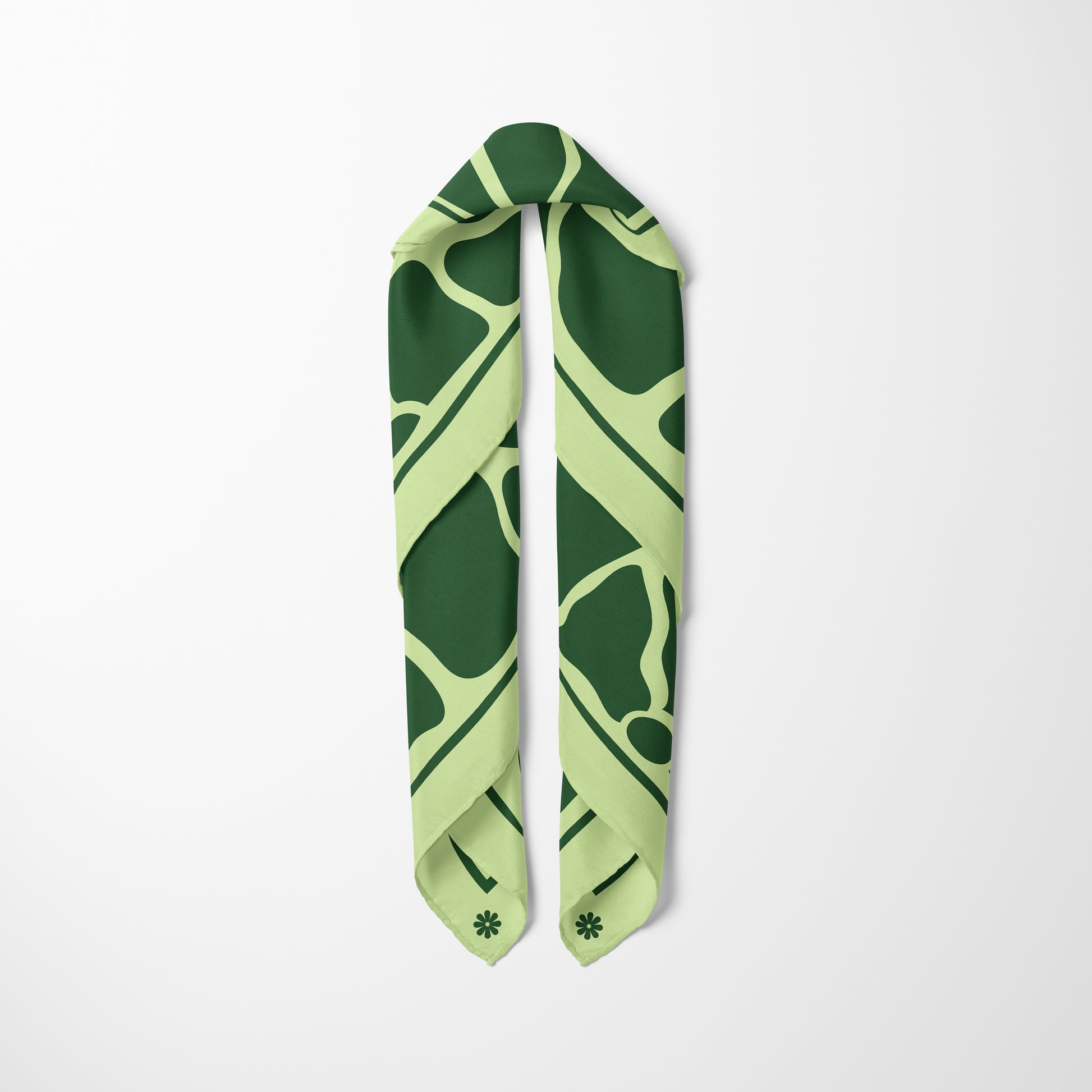 Carré de soie - Bouquet vert