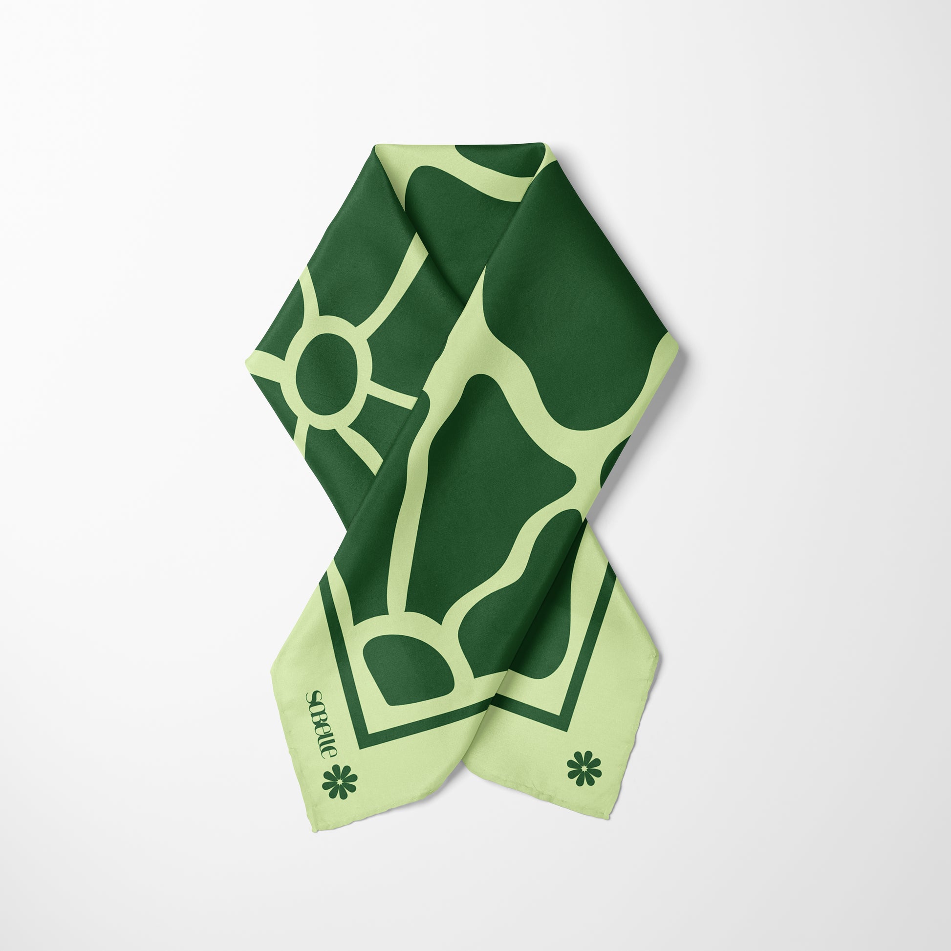 Carré de soie - Bouquet vert